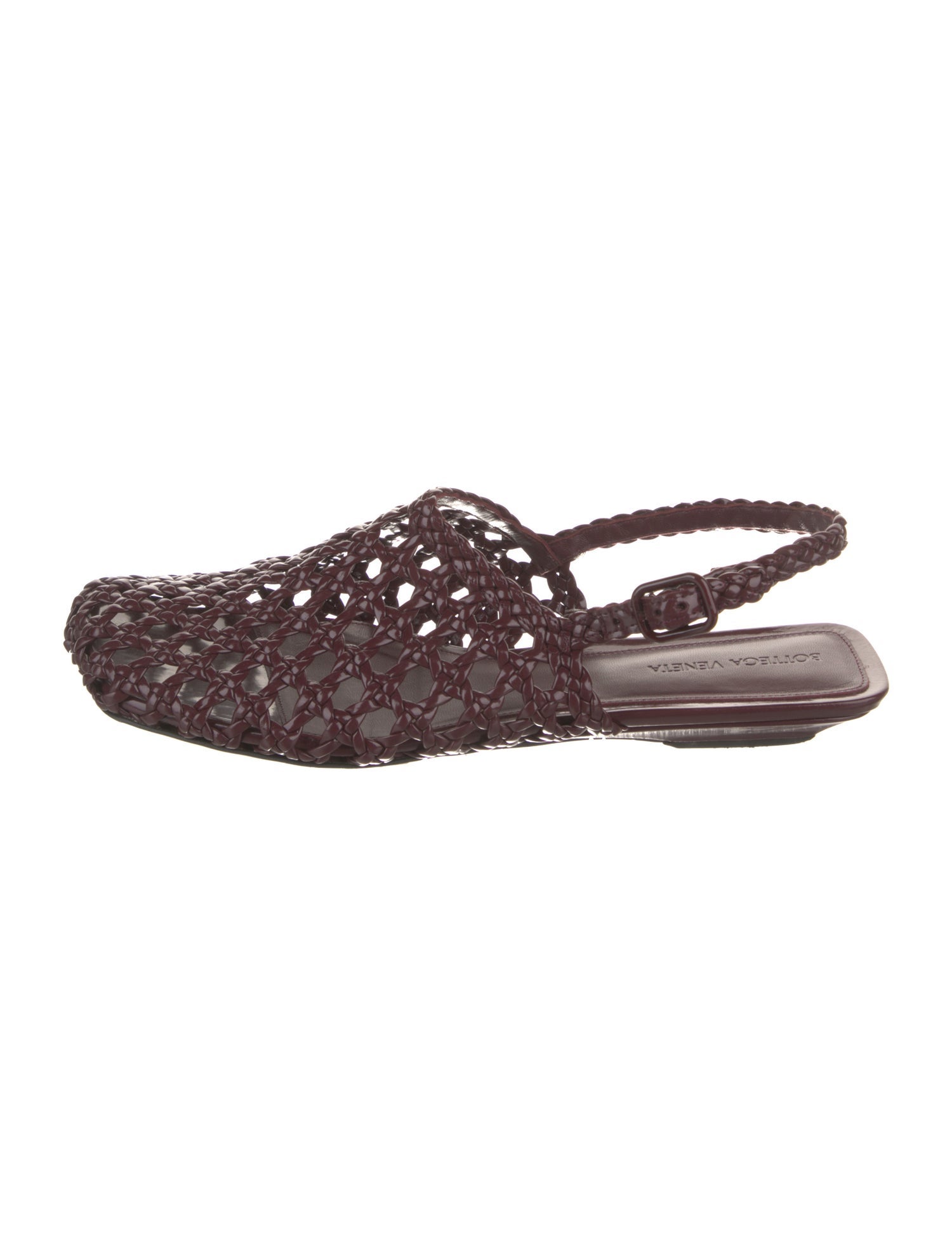 Bottega Veneta Intrecciato Weave Leather Slingback Flats
