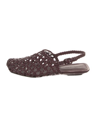 Bottega Veneta Intrecciato Weave Leather Slingback Flats