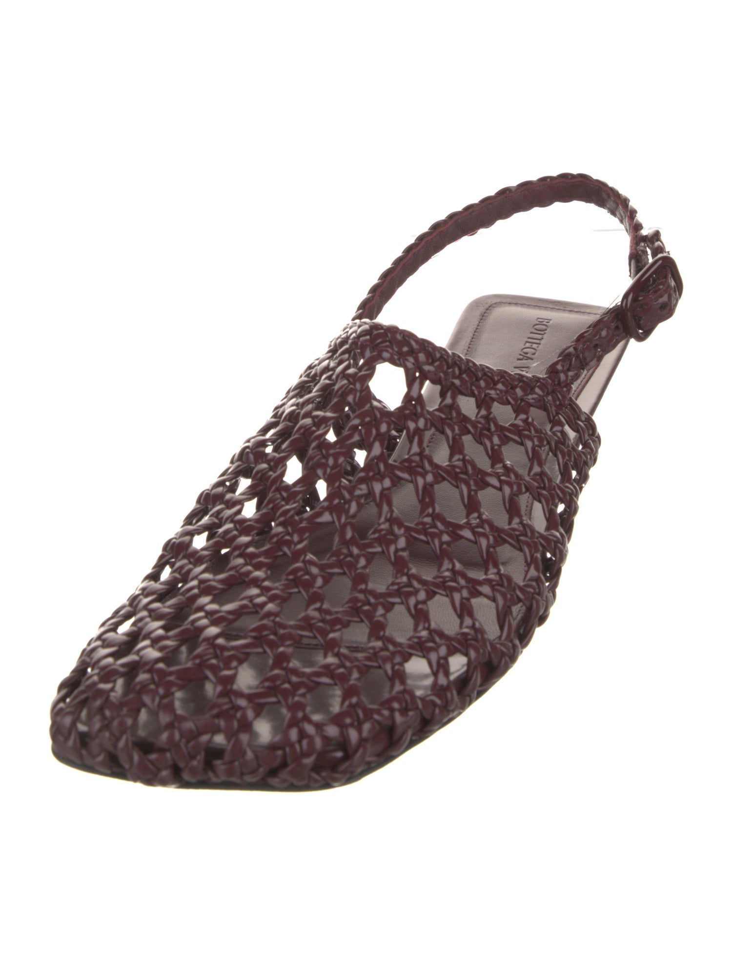 Bottega Veneta Intrecciato Weave Leather Slingback Flats