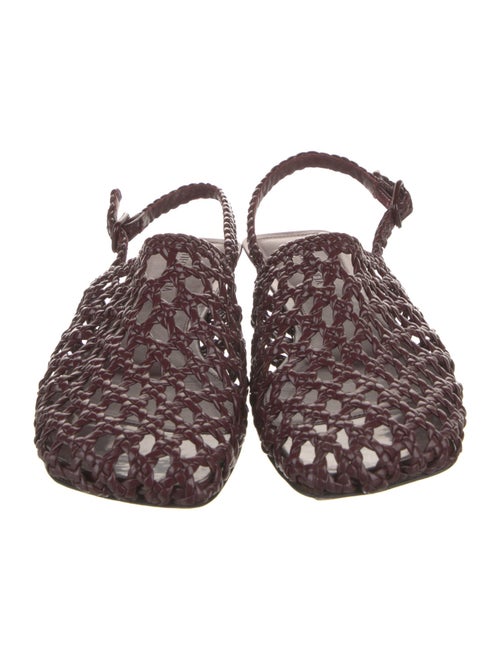 Bottega Veneta Intrecciato Weave Leather Slingback Flats