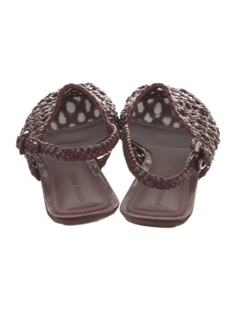 Bottega Veneta Intrecciato Weave Leather Slingback Flats