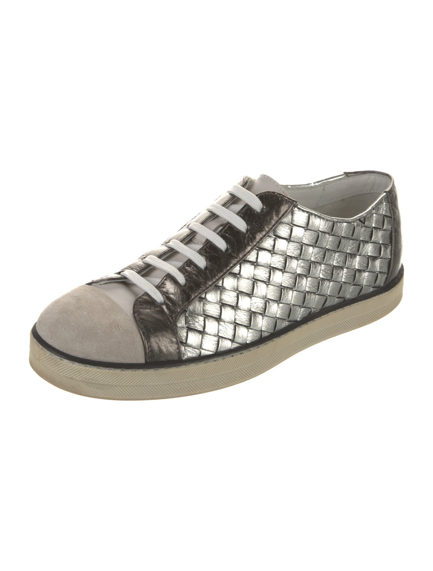 Bottega Veneta Intrecciato Weave Leather Sneakers