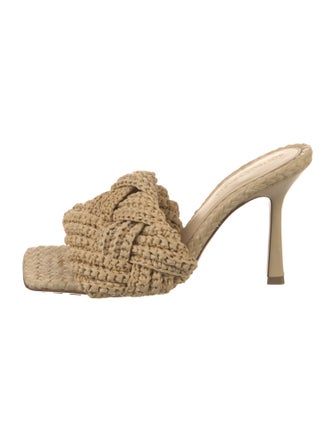 Bottega Veneta Intrecciato Weave Raffia Slides