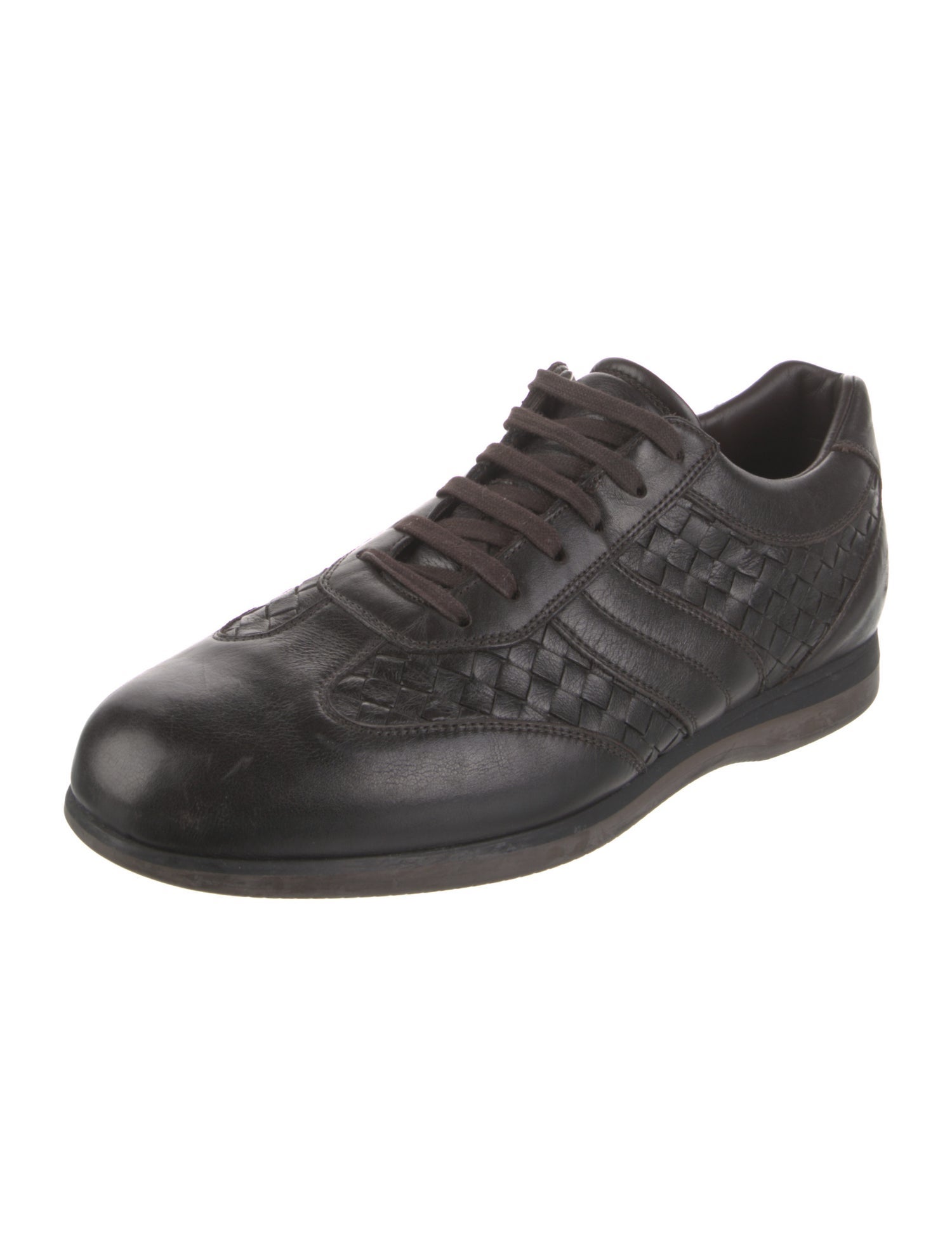 Bottega Veneta Intrecciato Weave Leather Sneakers