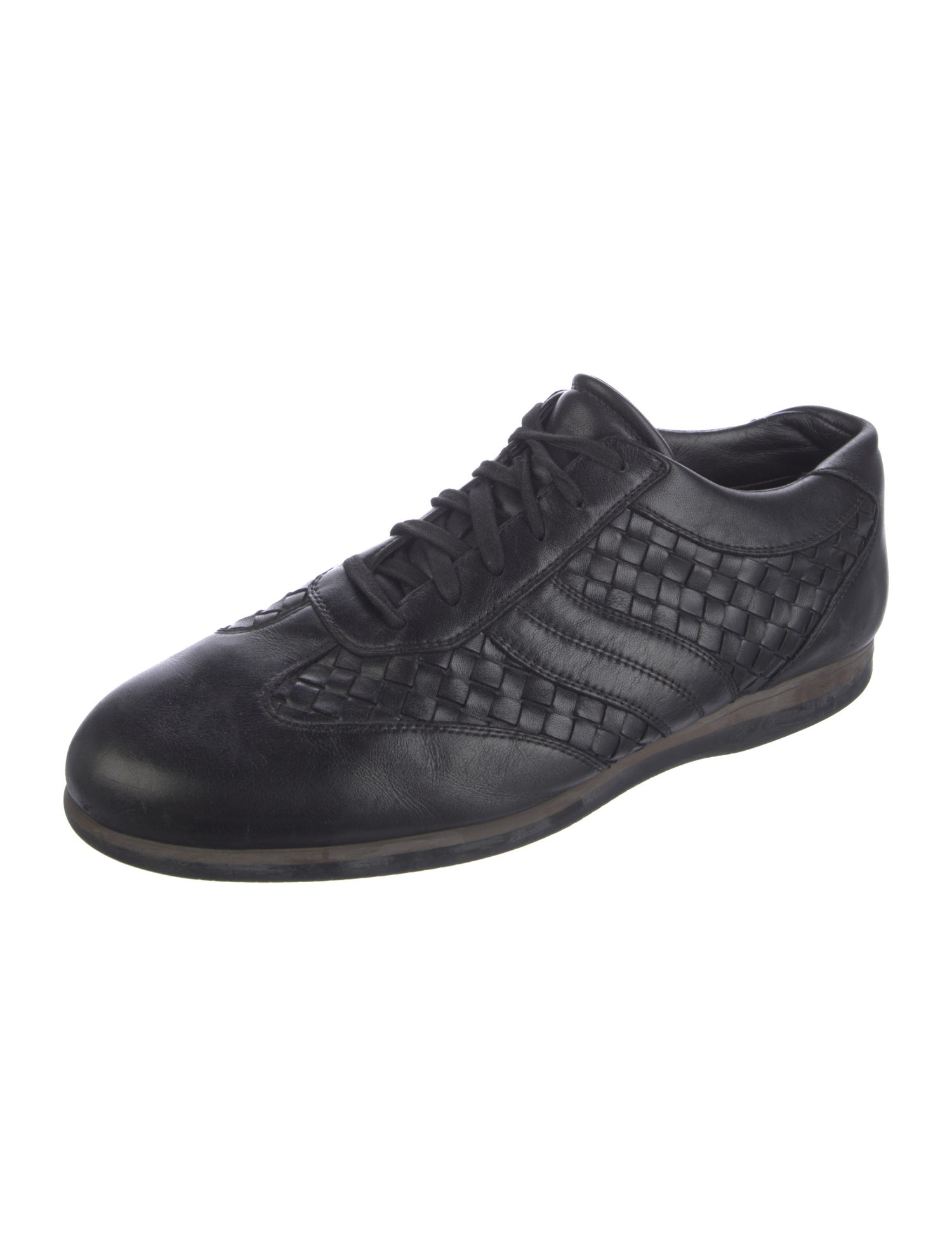 Bottega Veneta Intrecciato Weave Leather Sneakers