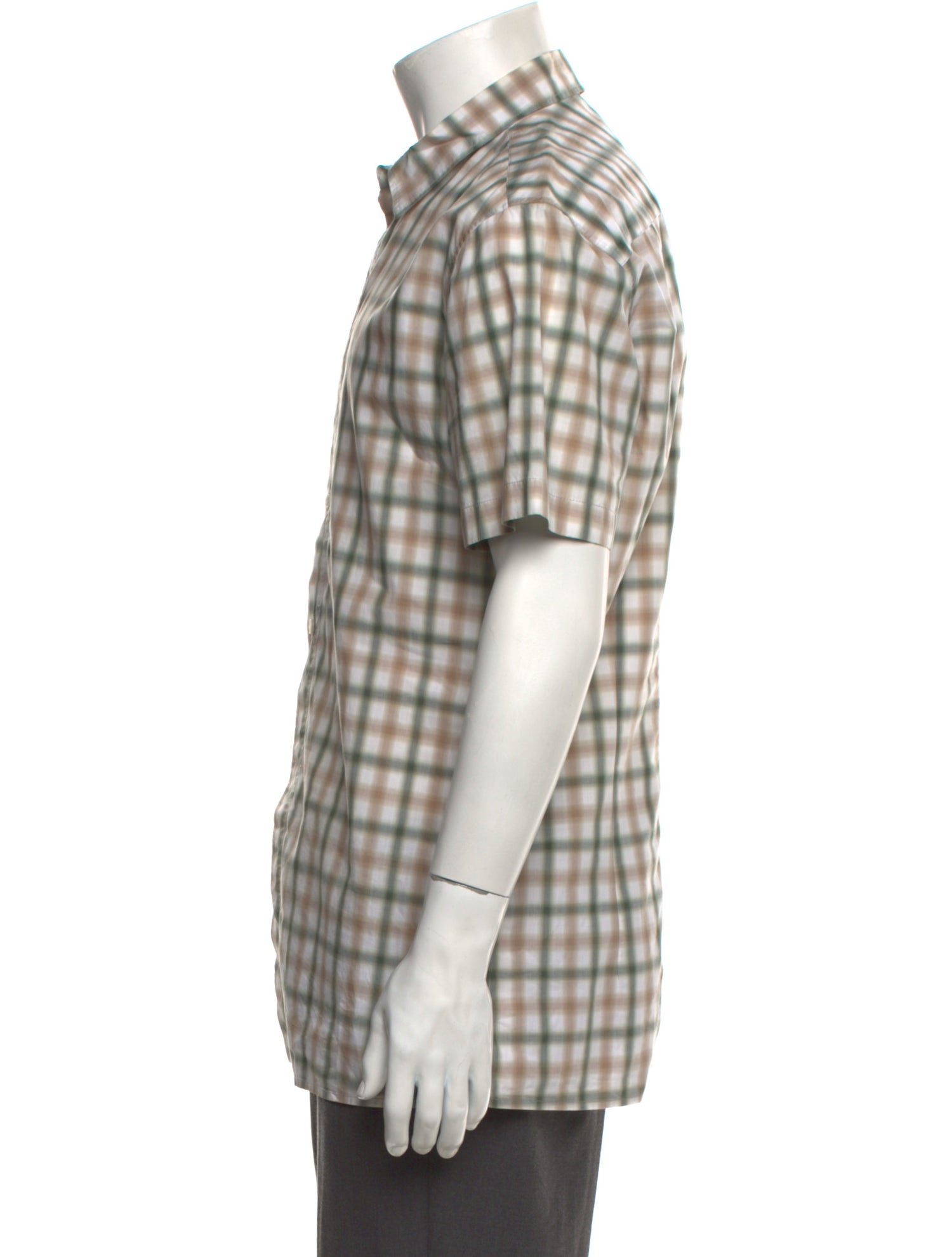 Bottega Veneta Plaid Print Short Sleeve Shirt