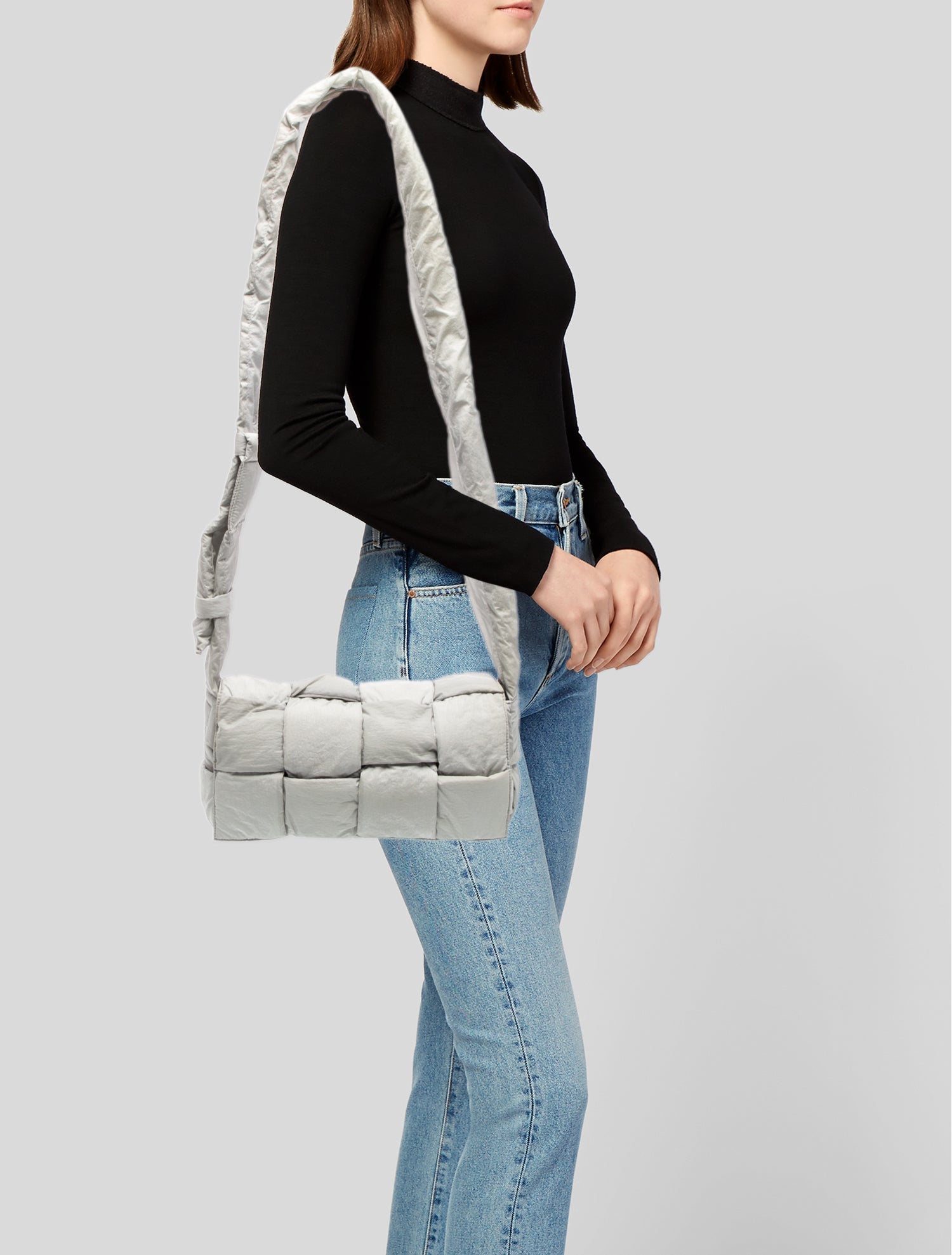 Bottega Veneta Grey Intrecciato Padded Cassette