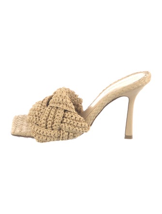 Bottega Veneta Intrecciato Weave Raffia Slides
