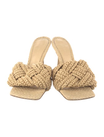 Bottega Veneta Intrecciato Weave Raffia Slides