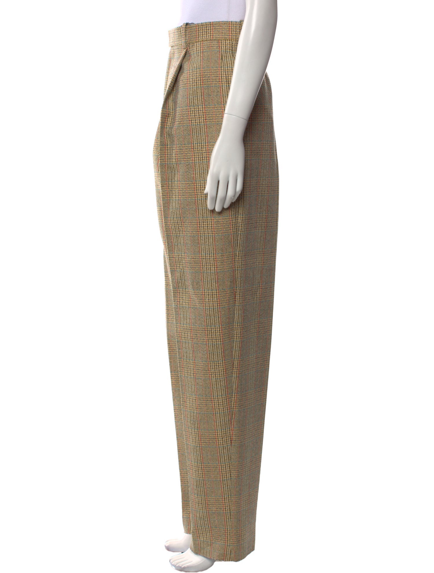 Bottega Veneta Plaid Print Straight Leg Pants w/ Tags