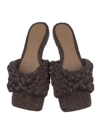 Bottega Veneta Raffia Intrecciato Weave Slides