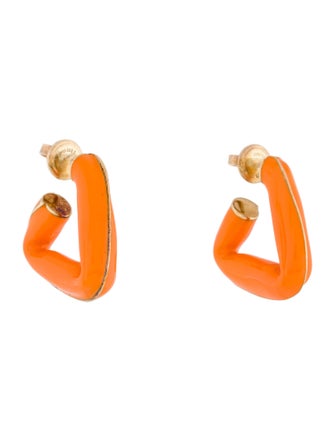 Bottega Veneta Enamel Triangle Hoop Earrings