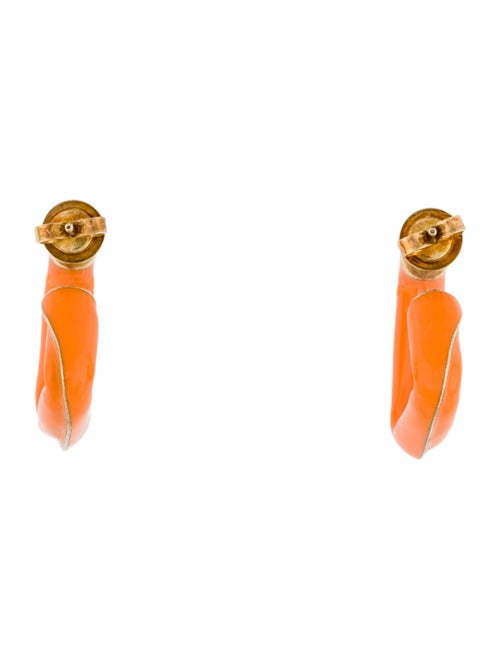 Bottega Veneta Enamel Triangle Hoop Earrings