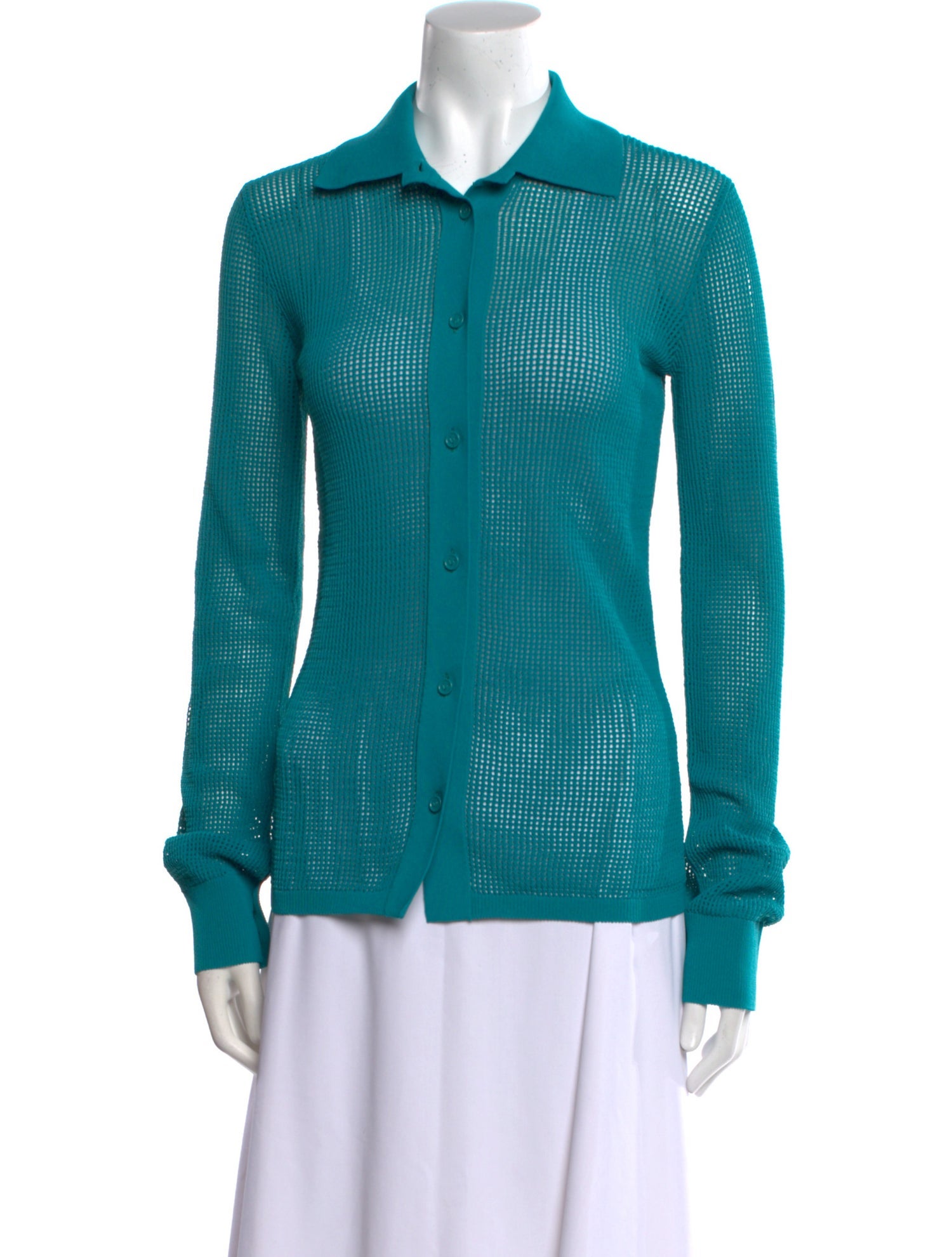 Bottega Veneta Long Sleeve Button-Up Top