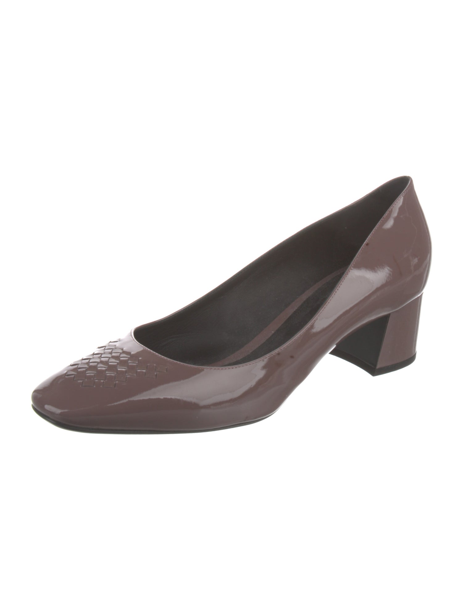 Bottega Veneta Intrecciato Weave Patent Leather Pumps