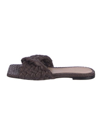 Bottega Veneta Intrecciato Weave Raffia Slides
