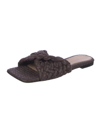 Bottega Veneta Intrecciato Weave Raffia Slides