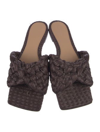 Bottega Veneta Intrecciato Weave Raffia Slides