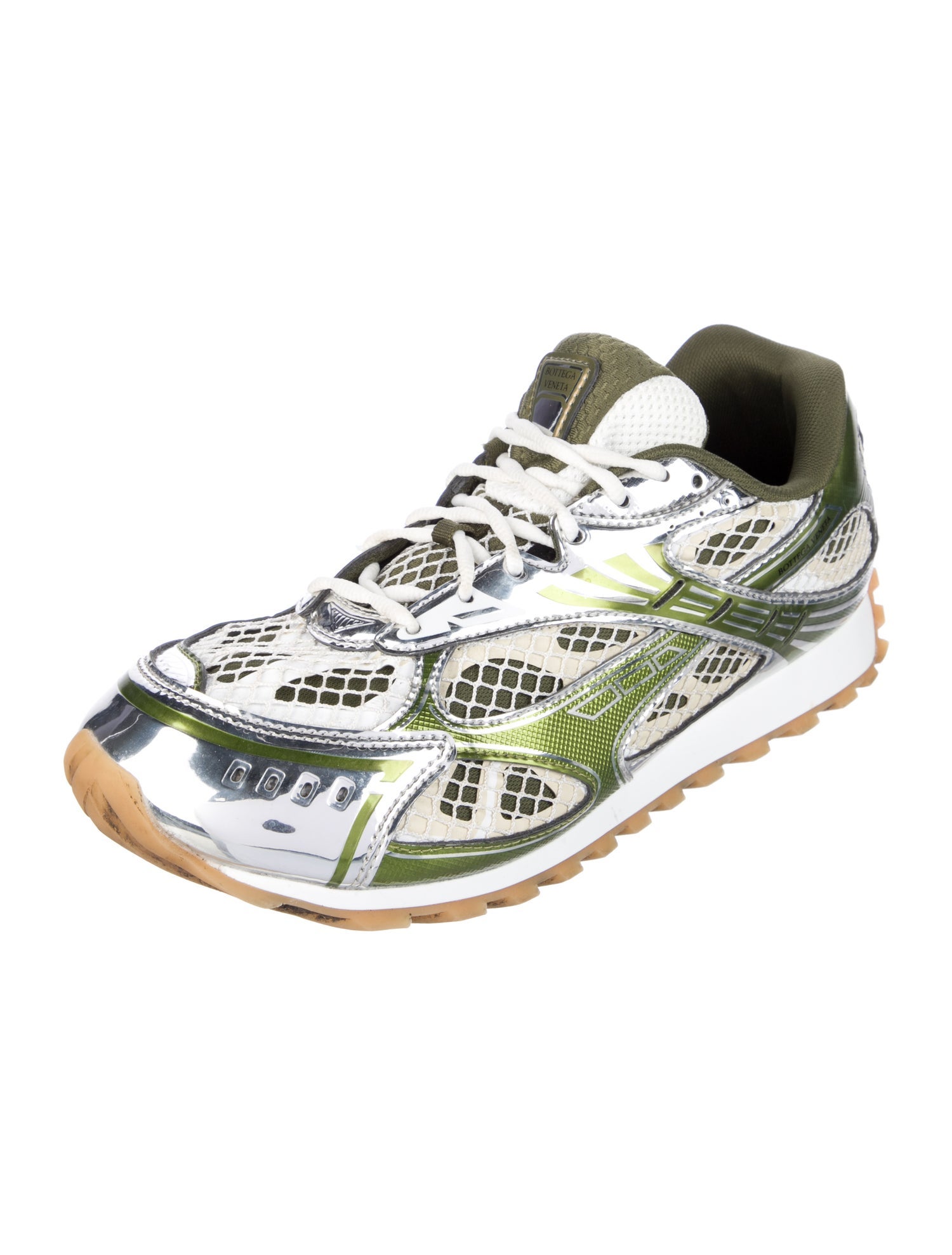 Bottega Veneta Leather Printed Athletic Sneakers