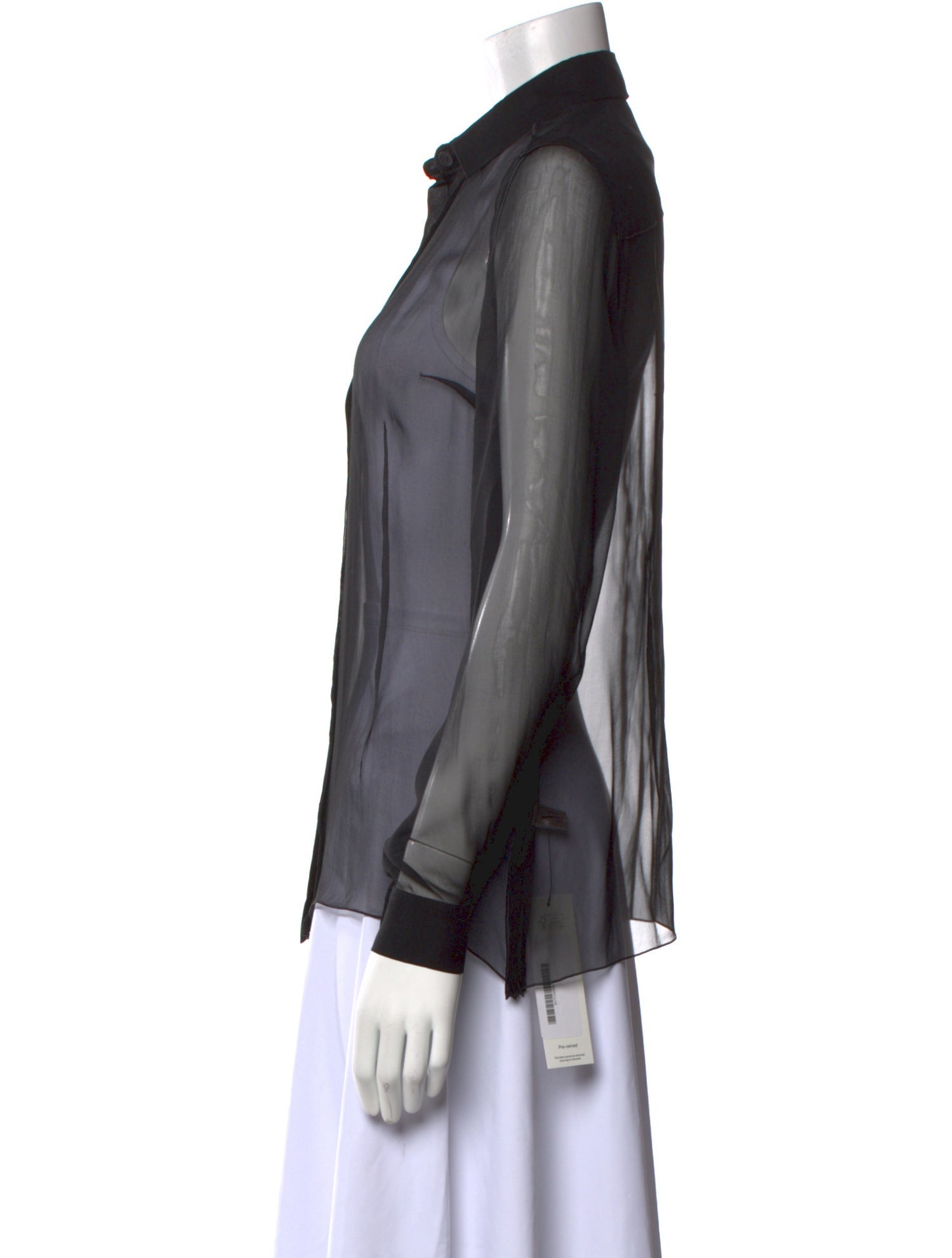 Bottega Veneta Silk Long Sleeve Button-Up Top