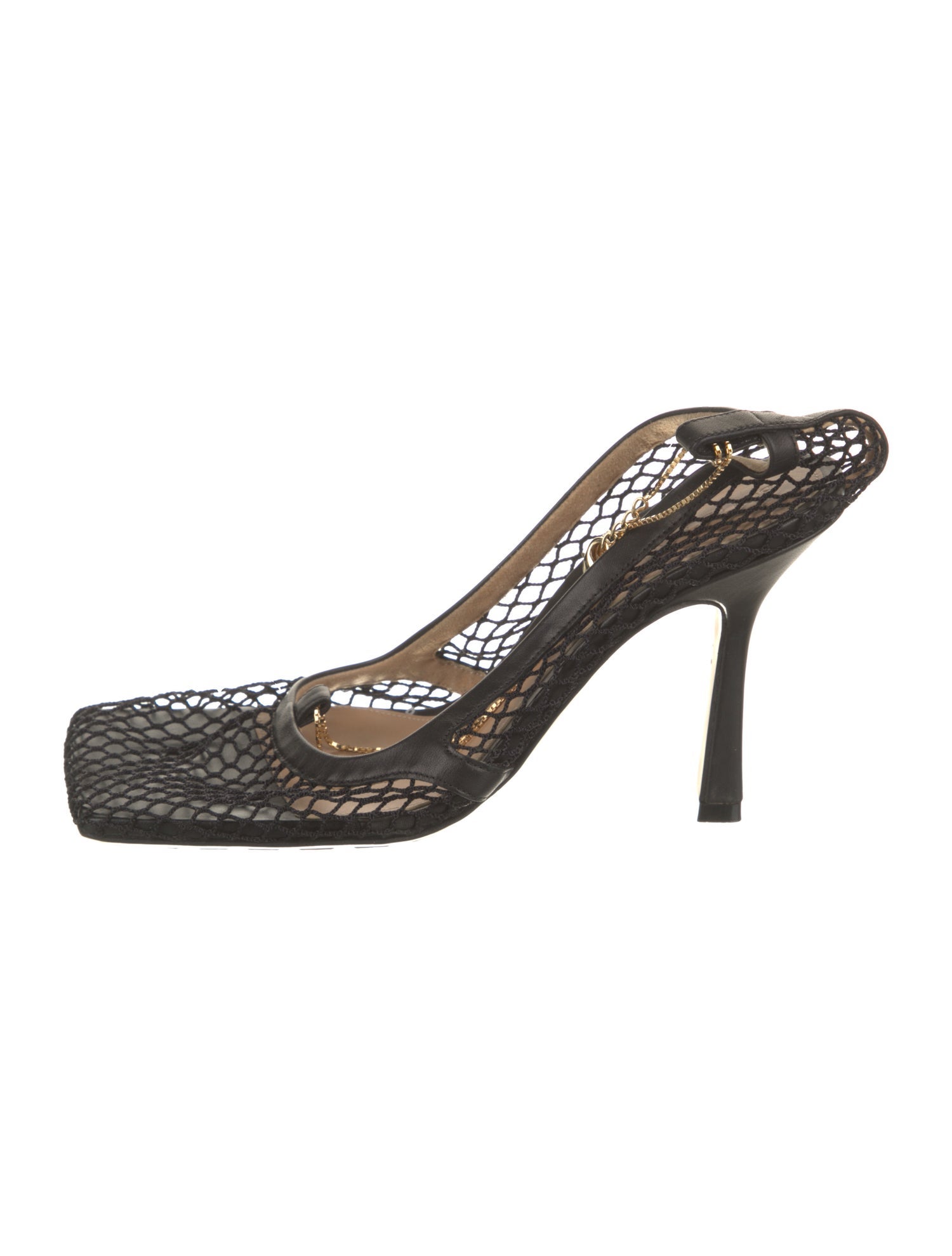 Bottega Veneta Chain-Link Accents Slingback Pumps