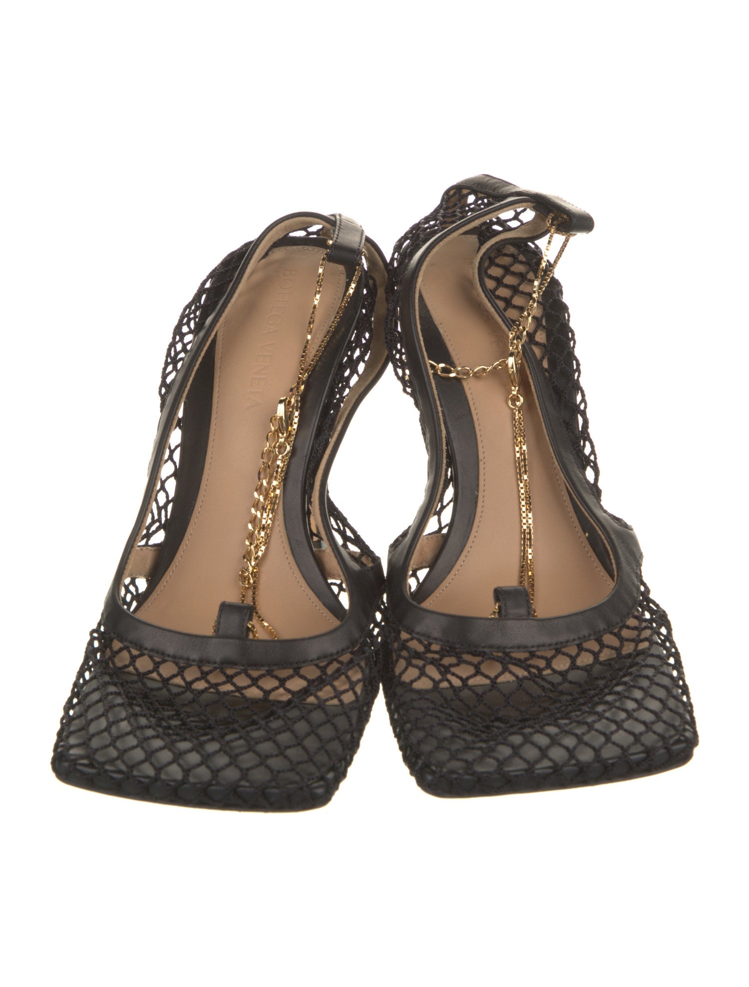 Bottega Veneta Chain-Link Accents Slingback Pumps