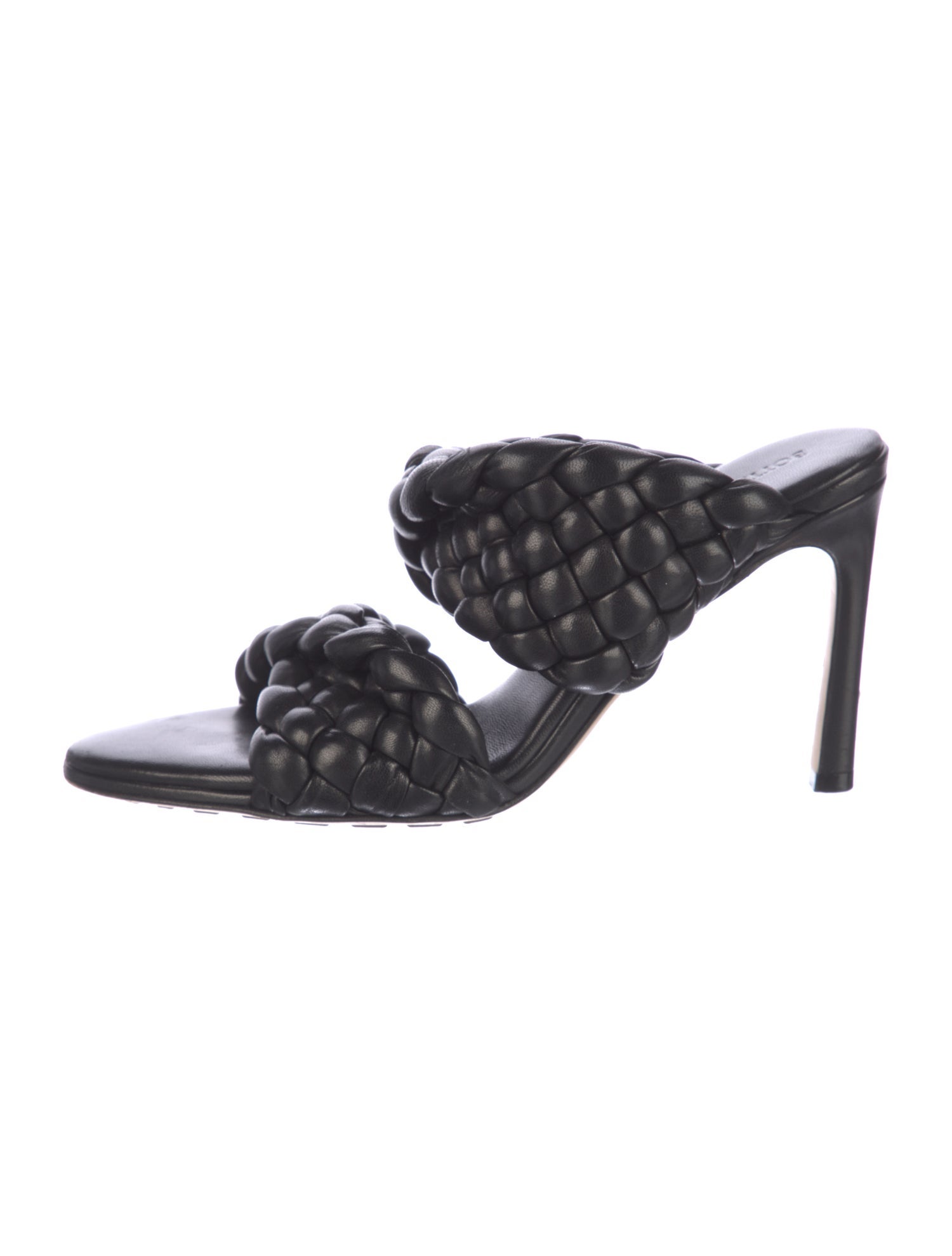 Bottega Veneta Leather Braided Accents Slides