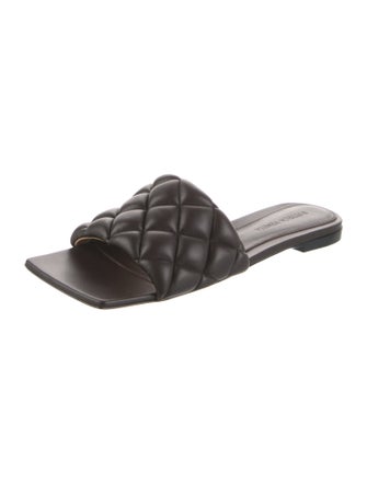 Bottega Veneta Quilted Pattern Leather Slides