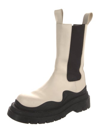 Bottega Veneta Leather Colorblock Pattern Chelsea Boots