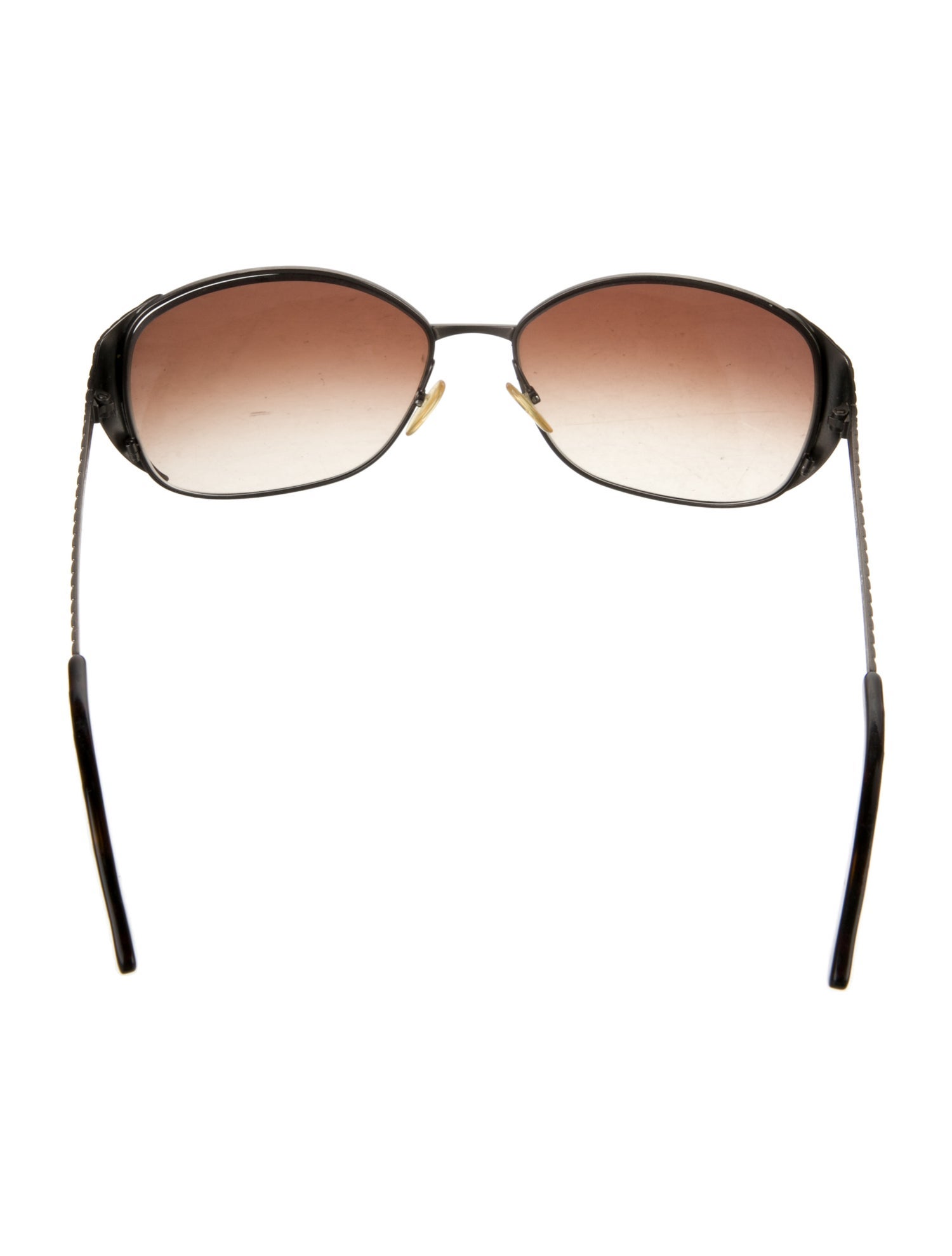 Bottega Veneta Intrecciato Weave Round Sunglasses