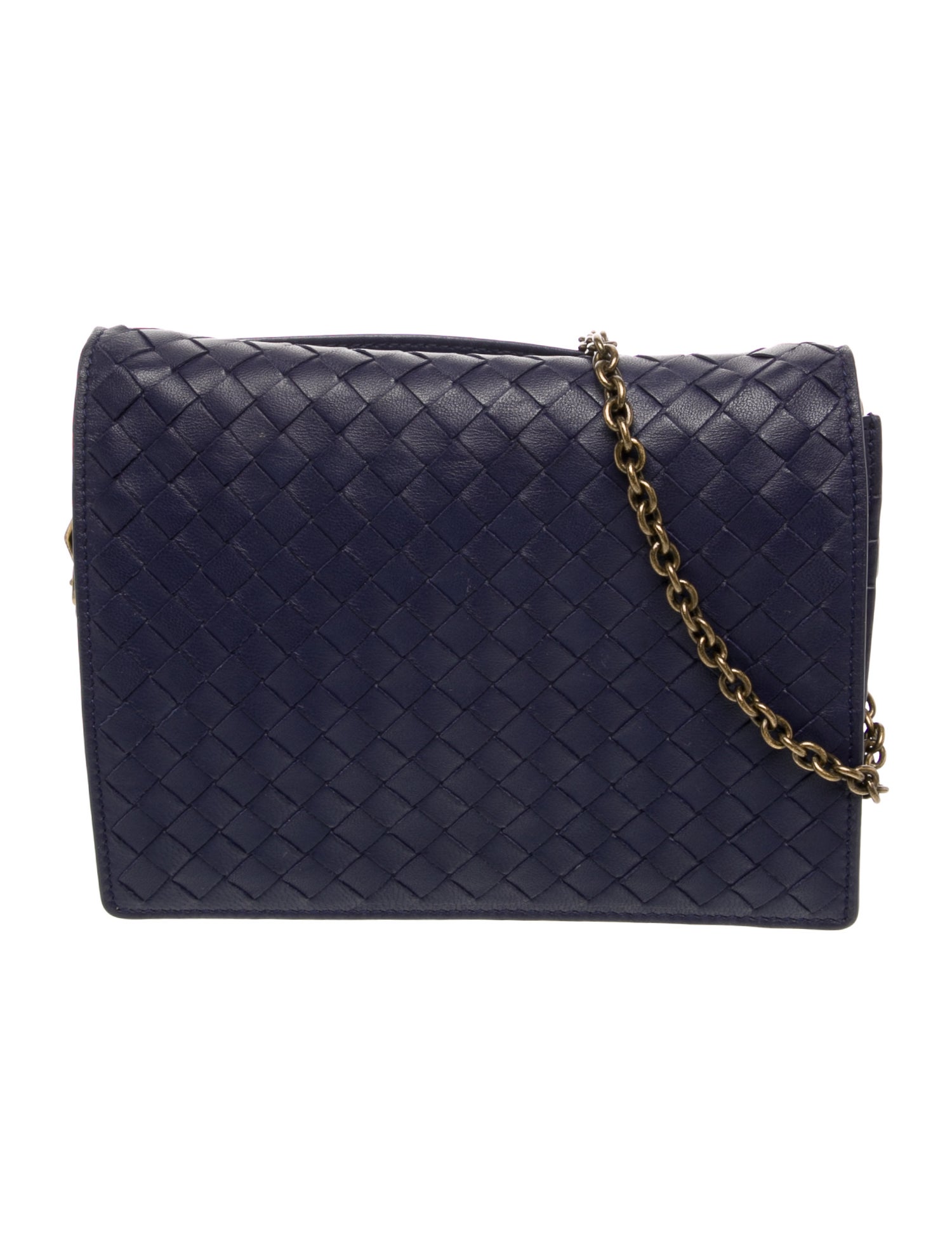 Bottega Veneta Intrecciato Leather Crossbody Bag - Blue
