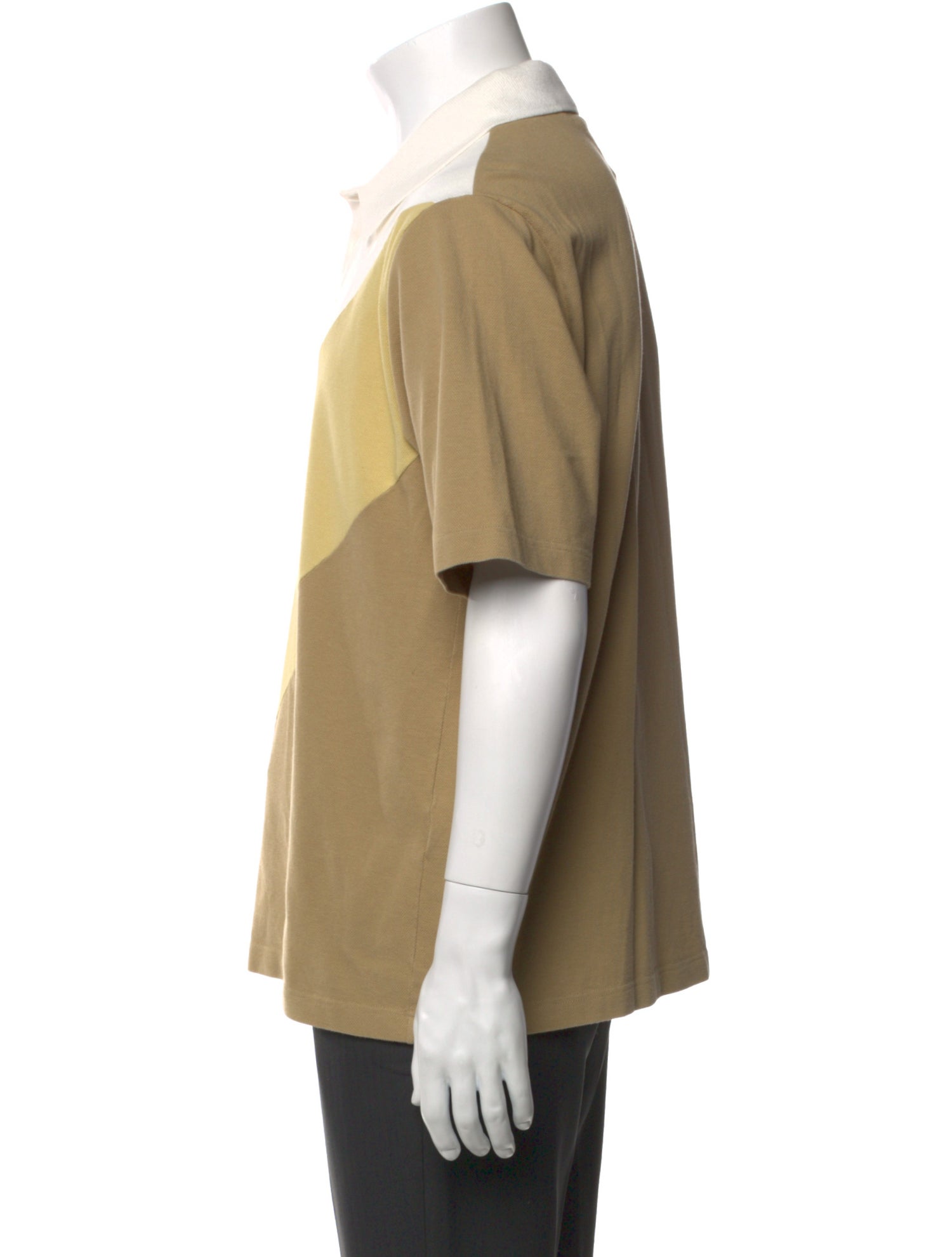 Bottega Veneta Chevron Colorblock Pattern Polo Shirt