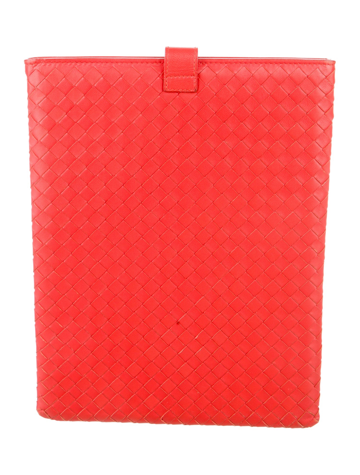 Bottega Veneta Orange Leather Pattern Print Tablet Case