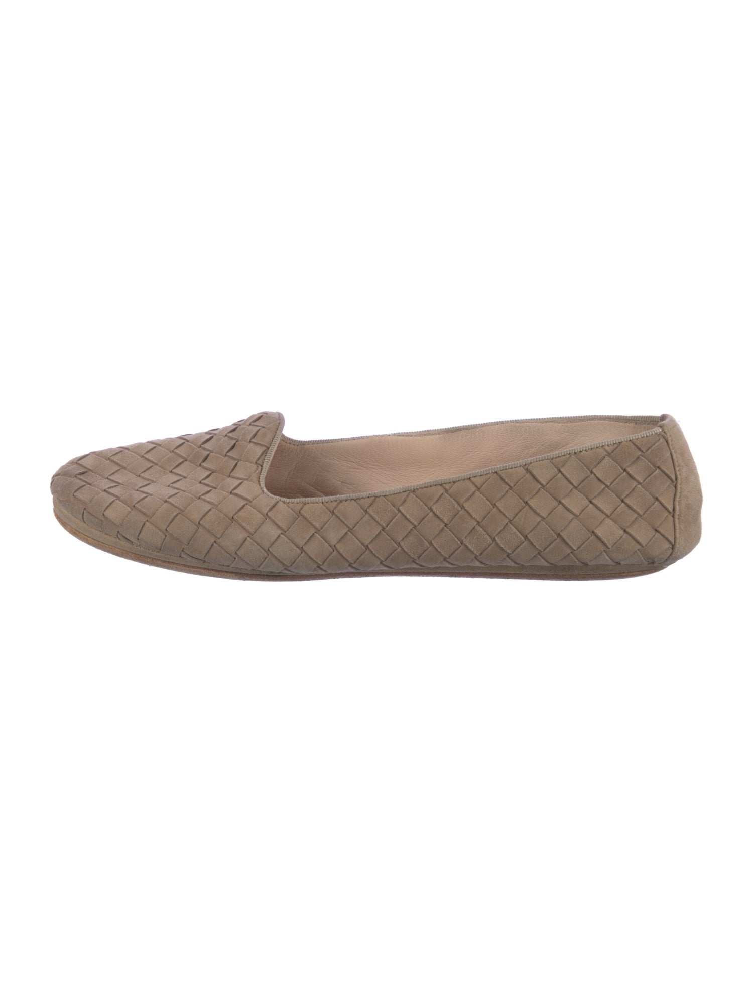 Bottega Veneta Intrecciato Weave Suede Flats