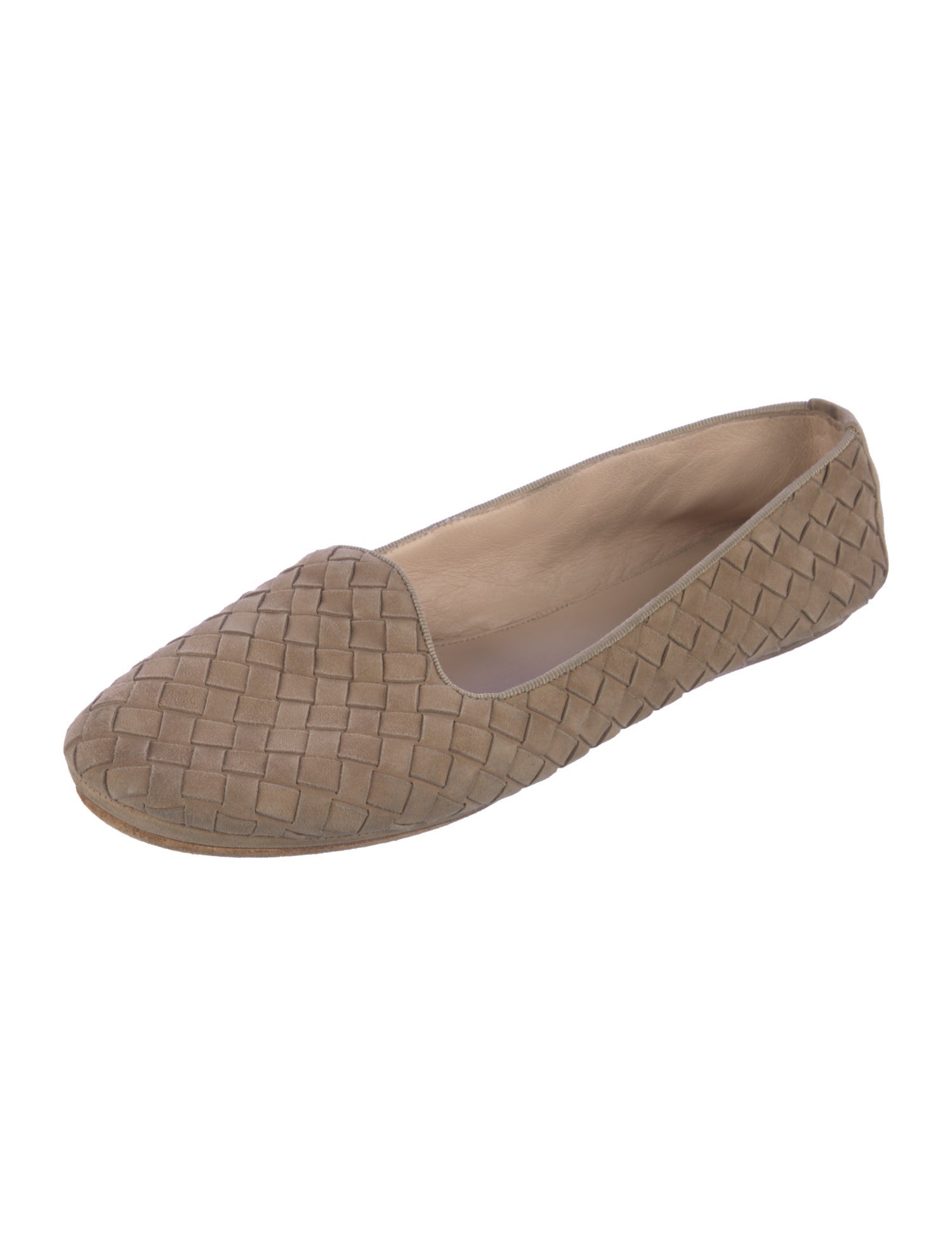 Bottega Veneta Intrecciato Weave Suede Flats