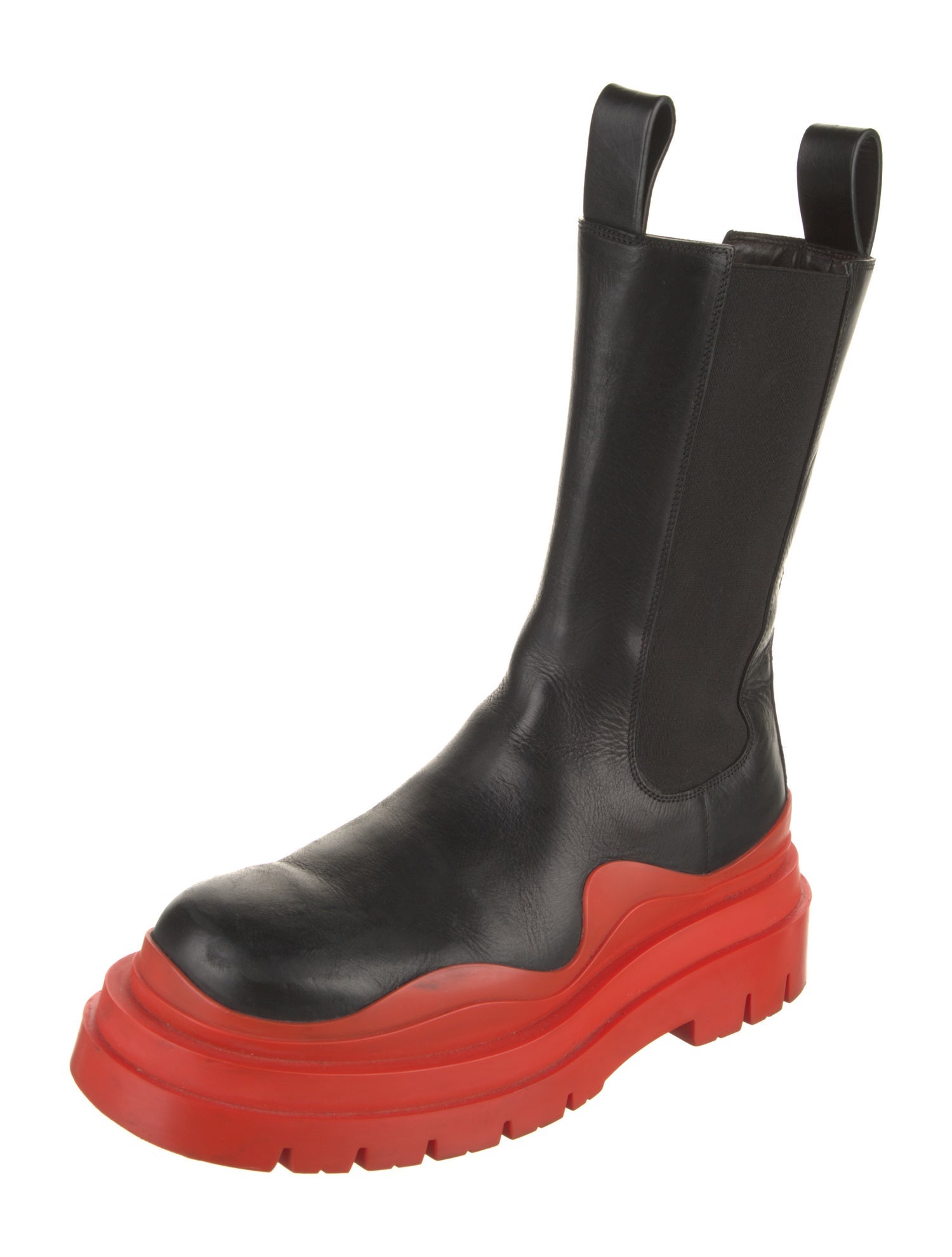 Bottega Veneta Leather Colorblock Pattern Chelsea Boots