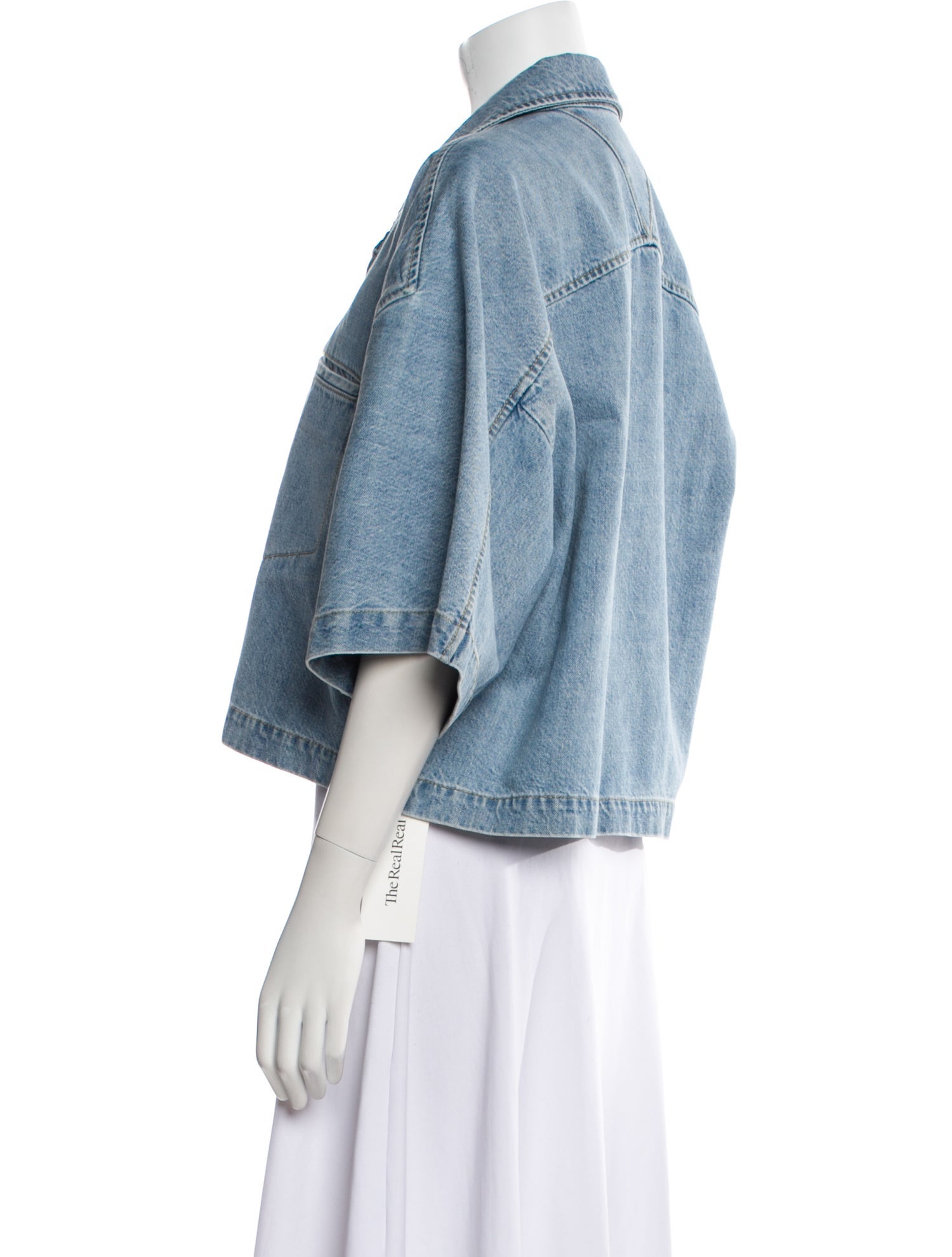 Bottega Veneta Cropped Denim Shirt Denim Jacket