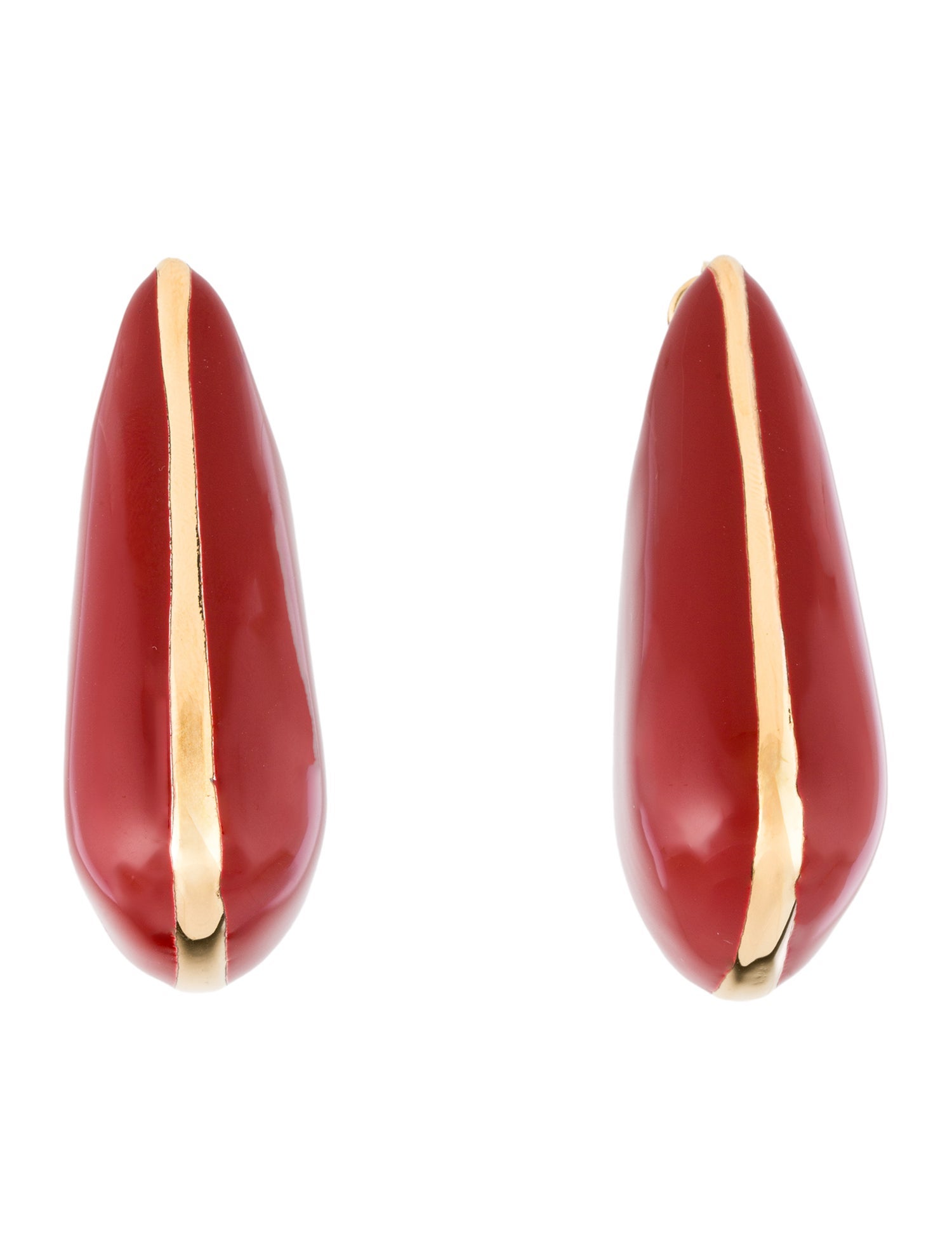 Bottega Veneta Enamel Large Fin Stud Earrings