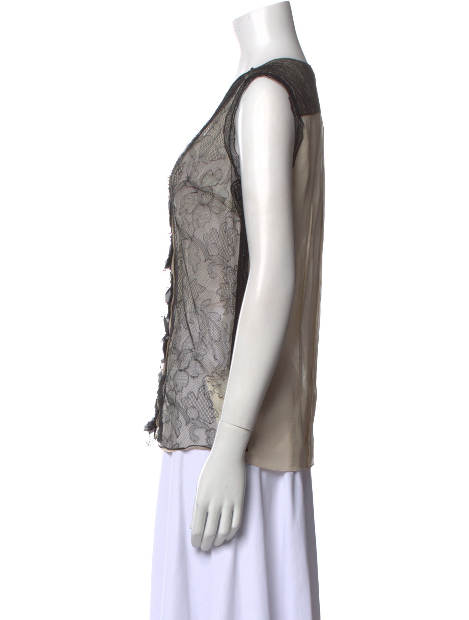 Bottega Veneta Silk Lace Pattern Blouse