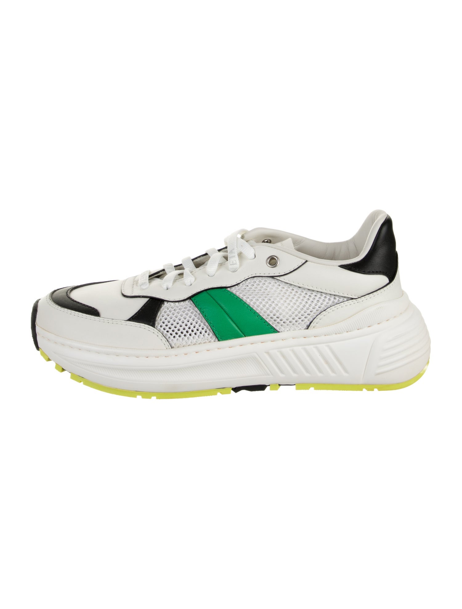 Bottega Veneta Leather Colorblock Pattern Chunky Sneakers