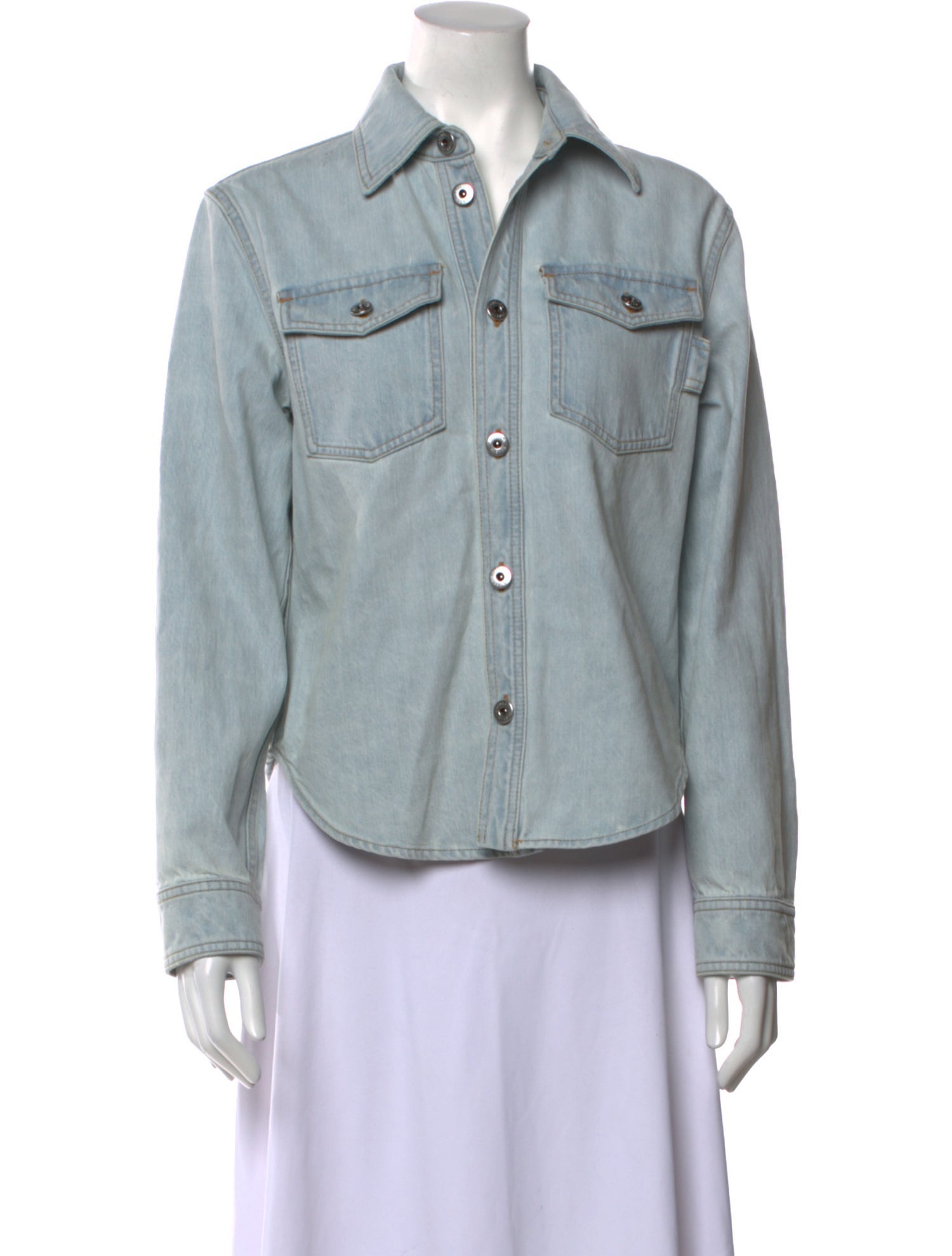 Bottega Veneta Long Sleeve Button-Up Top