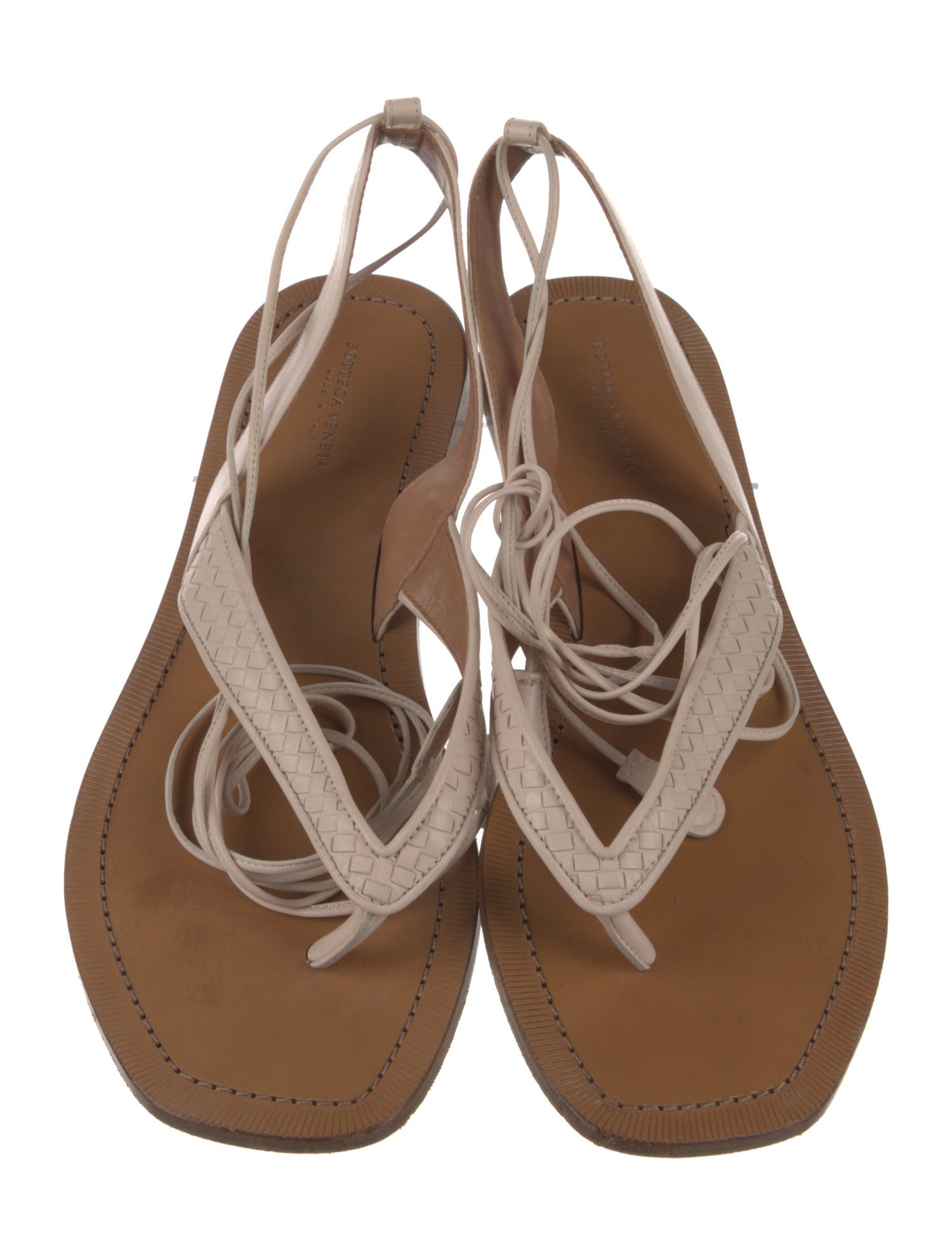 Bottega Veneta Intrecciato Weave Leather Gladiator Sandals