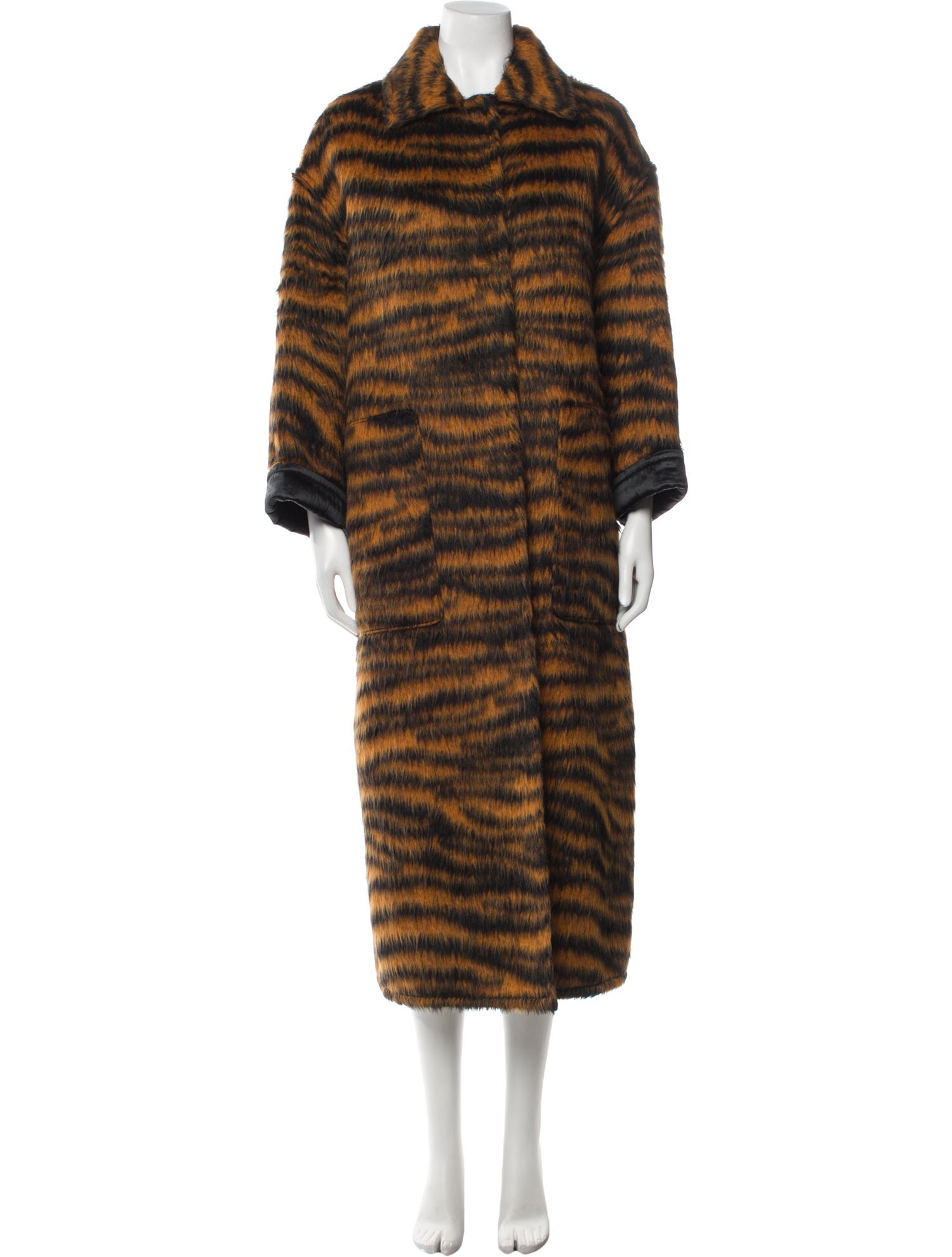 Bottega Veneta Animal Print Fur Coat