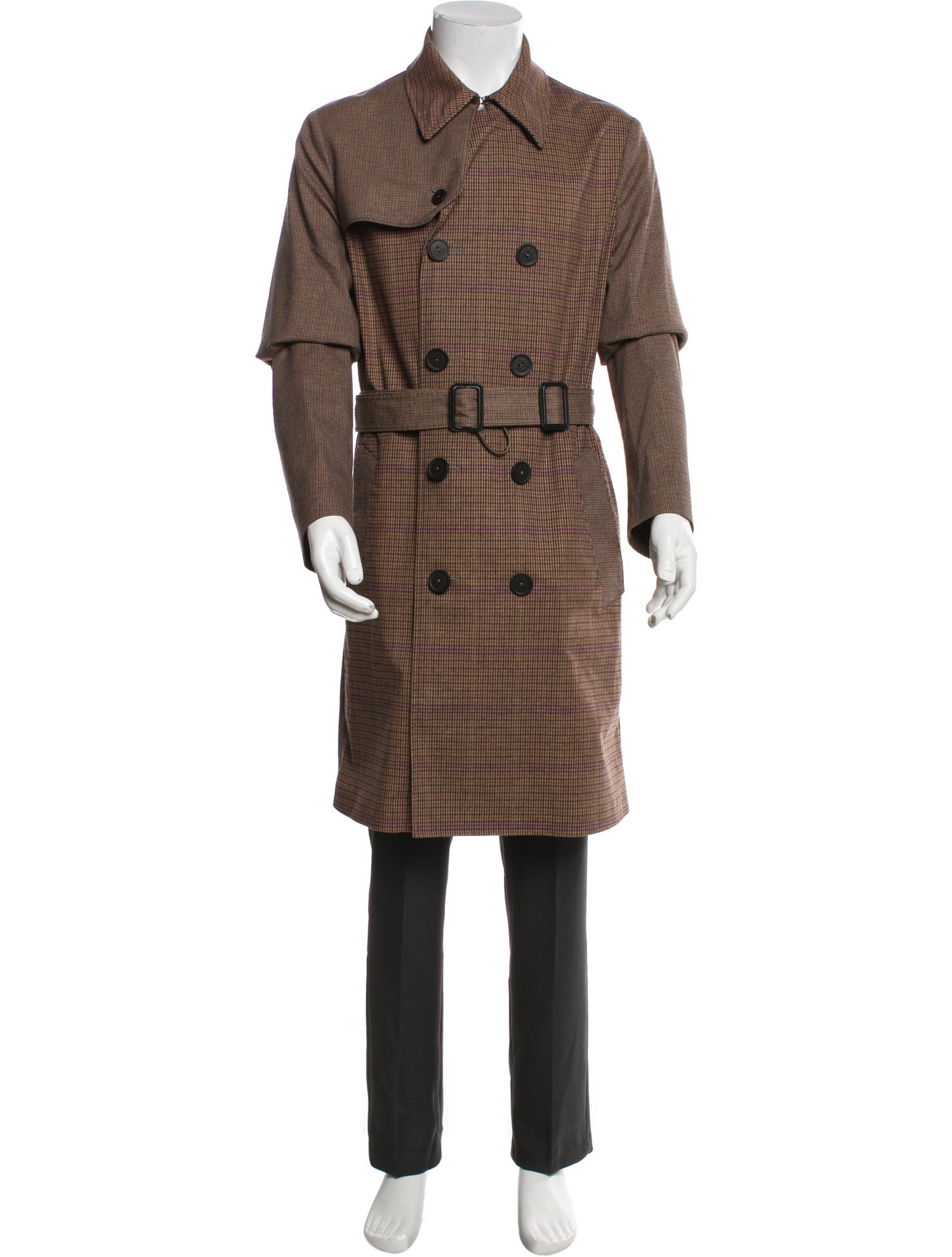 Bottega Veneta Houndstooth Print Trench Coat