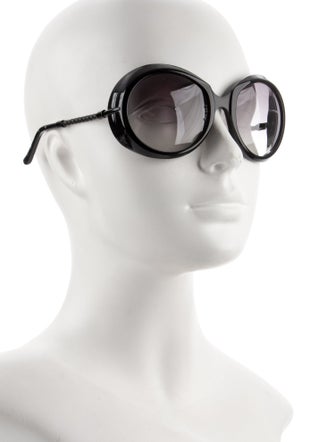 Bottega Veneta Intrecciato Weave Oversize Sunglasses