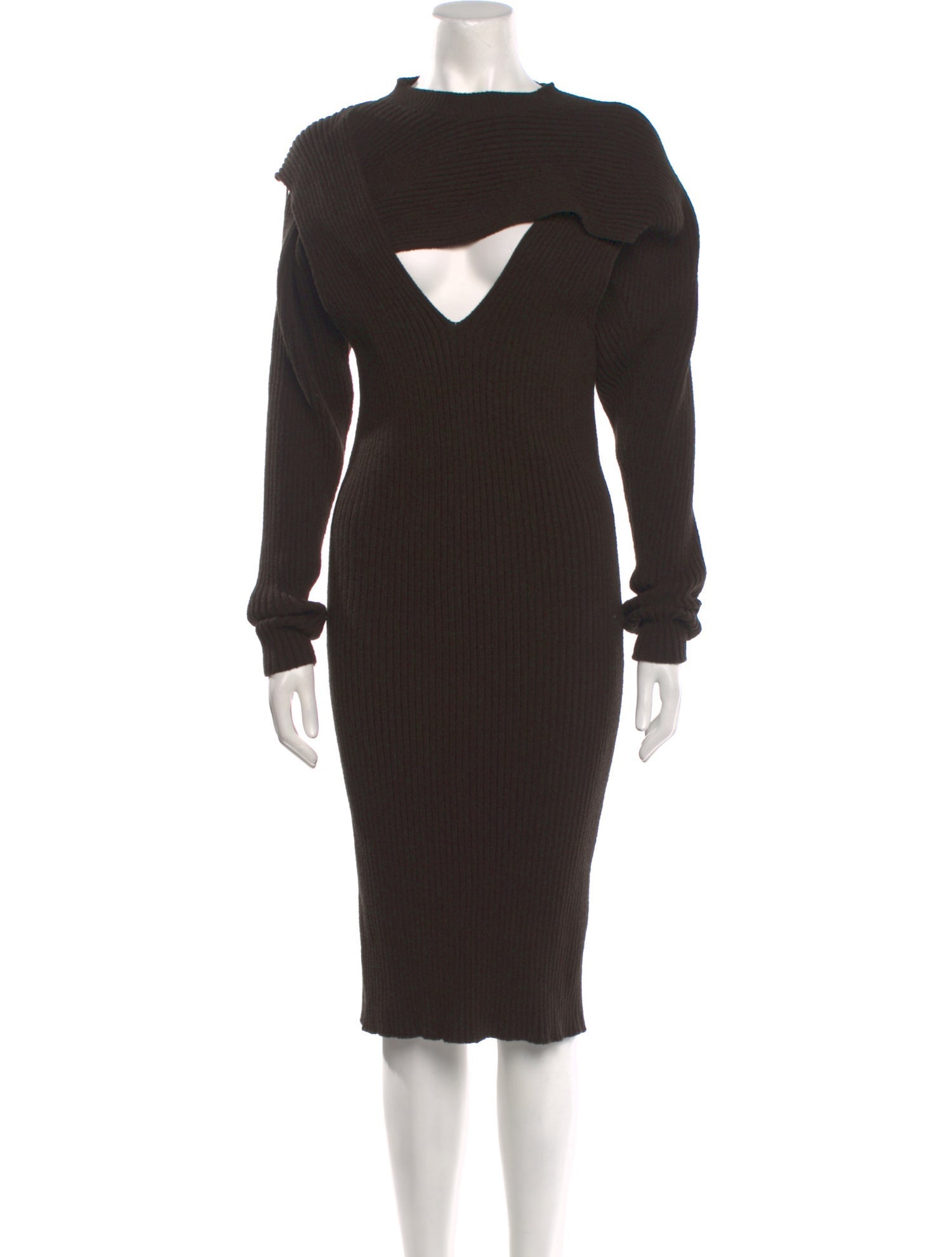 Bottega Veneta Bateau Neckline Midi Length Dress