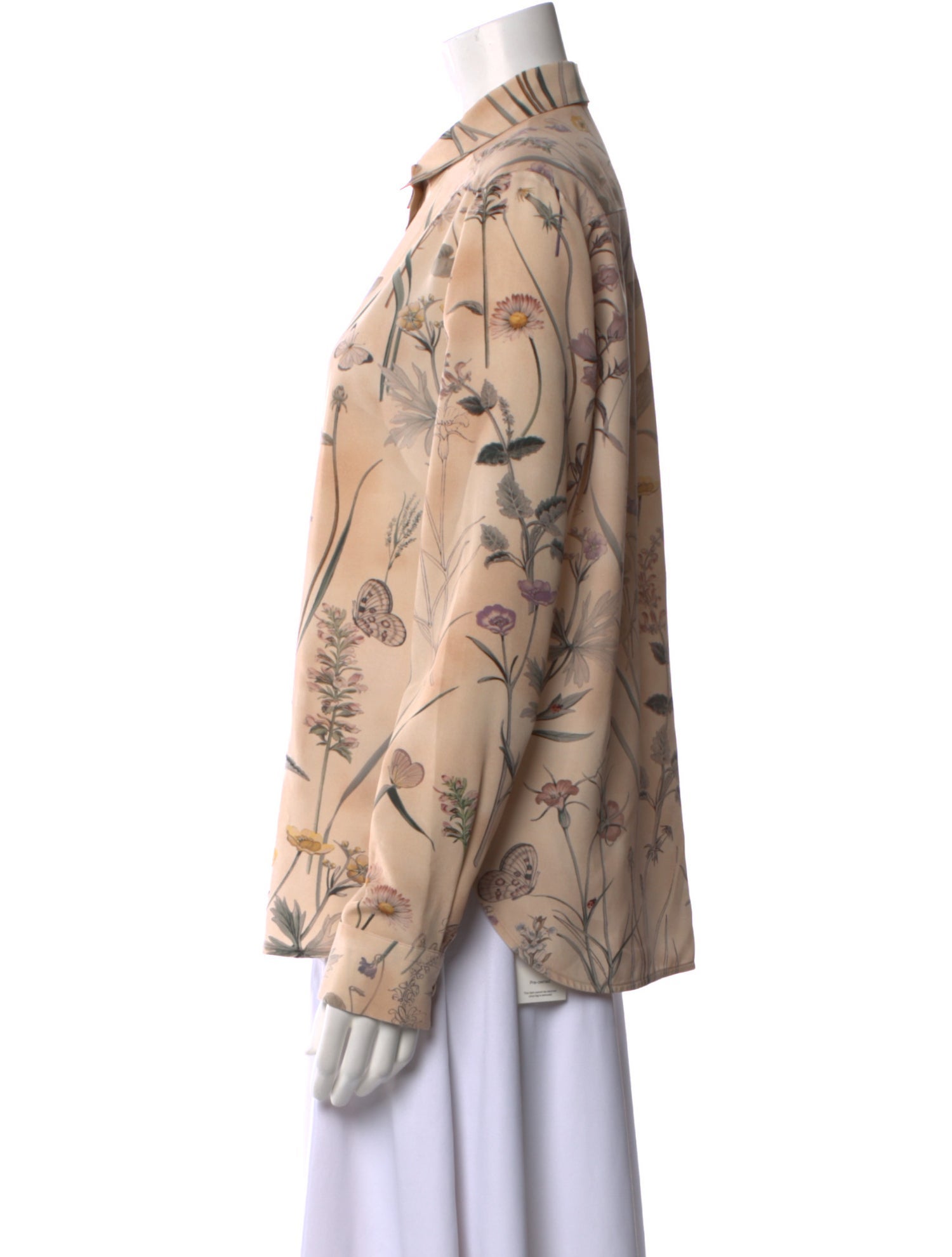 Bottega Veneta Silk Printed Button-Up Top