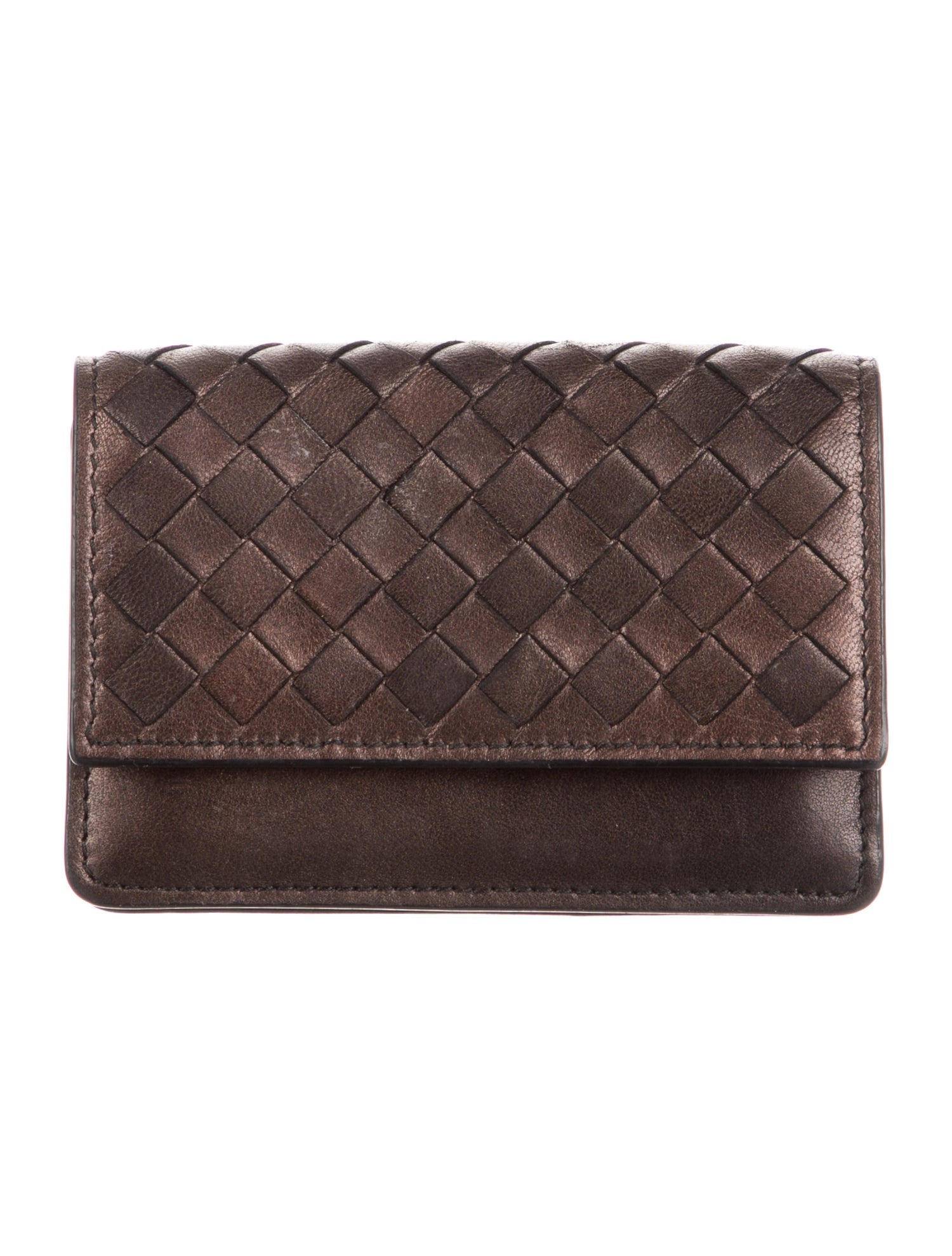 Bottega Veneta Intrecciato Weave Leather Card Holder