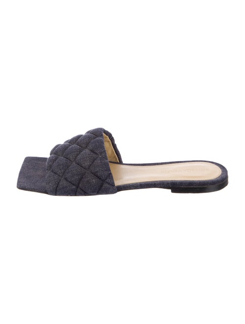 Bottega Veneta Padded Denim Quilted Pattern Slides