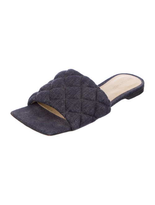 Bottega Veneta Padded Denim Quilted Pattern Slides